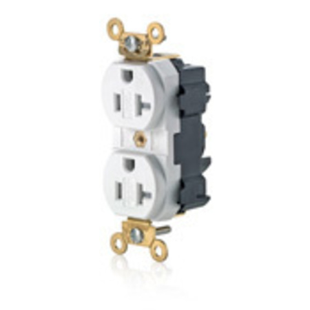 LEVITON Electrical Receptacles 5-20R Lev Lok Ind Grd Tr Recep Wht M5362-SGW